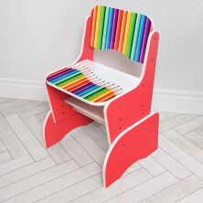 Дитяча регульована парта зі стільчиком растишка Bambi B 2071-77-4(UA) Алфавіт укр Олівці червона**