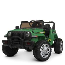 Дитячий двомісний електромобіль Джип Машина Bambi Racer M 4557EBLR-10 Jeep шкіряне сидіння / темно-зелений *