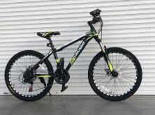 Велосипед спортивний TopRider 611 коліс 24 дюйми/Shimano/ рама сталевий/колір салатовий