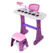 Дитячий синтезатор-піаніно на ніжках 8808-9 зі стільчиком і Мікрофоном / 37 клавіш / 2 кольори**