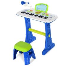 Дитячий синтезатор-піаніно на ніжках 8808-9 зі стільчиком і Мікрофоном / 37 клавіш / 2 кольори**