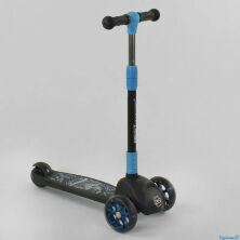 Самокат триколісний 41522 Best Scooter складаний кермо світло коліс і дисків чорний