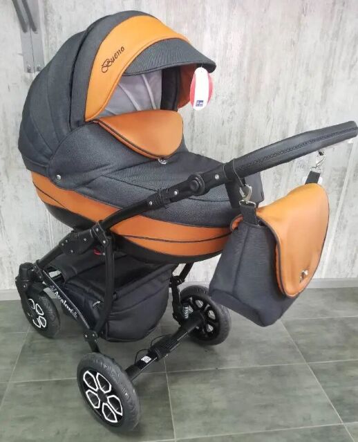 Коляска дитяча класична універсальна 2 в 1 AVALON BUENO Grey-brown сіро-коричнева