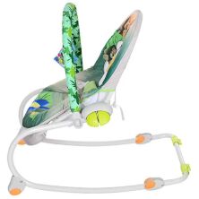 Дитяче крісло-качалка шезлонг-гойдалки Bambi M 3499 з регулюванням спинки зелене