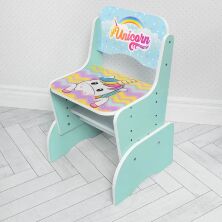 Дитяча регульована парта зі стільчиком растишка Bambi W 2071-95-5(UA) Єдиноріг м'ятна**