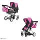 Коляска трансформер для ляльок класична 2в1 CARRELLO MAESTRO 9651B ROSE RED Лялькова рожева
