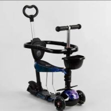 Самокат дитячий триколісний 5в1 Best Scooter S 3288 з зах.бампером (самокат+беговел+каталка з ручкою) чорний