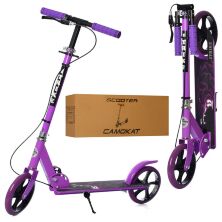 Складаний двоколісний дитячий самокат iTrike SR2-010-2-1-V підлітковий з ручним гальмом і підніжкою фіолетов