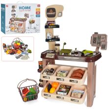 Дитячий ігровий набір СУПЕРМАРКЕТ магазин великий 668-114 ПРИЛАВОК з кошиком і аксесуарами (58 предметів)