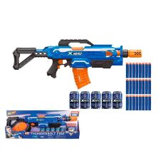 Дитячий Іграшковий автомат 76см 7112 на батарейках з м'якими кулями (24 штуки) та мішенями