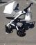 Універсальна дитяча коляска-трансформер Bellini з модульною системою 2в1 біла із сірим