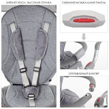 ⏩ Велосипед-коляска дитячий триколісний Turbo Trike M 4058-19 Grey **