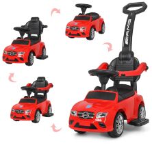 Дитяча каталка-толокар Bambi 2 в 1 Mercedes M 3902L-3 батьківська ручка сидіння під багажником червона **