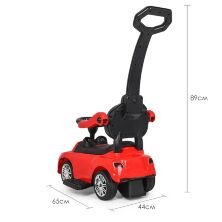 Дитяча каталка-толокар Bambi 2 в 1 Mercedes M 3902L-3 батьківська ручка сидіння під багажником червона **