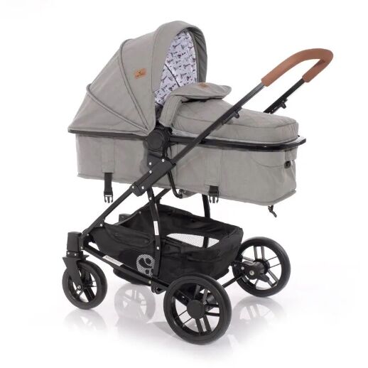 Коляска-трансформер дитячий класична універсальна Lorelli S-500 Dark Grey Lighthouse з автокріслом
