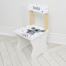 Дитячий дерев'яний столик зі стільчиком Bambi 504-115(EN) / Малюнок Коала і англ. алфавіт / колір білий**