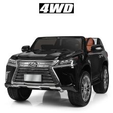 Дитячий двомісний електромобіль Джип Bambi Racer 4WD M 3906(MP4)EBLRS-2 Lexus з планшетом / чорний фарбований*