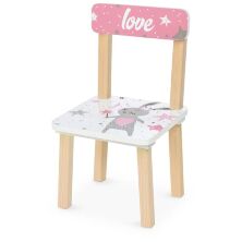 Дитячий столик з двома стільчиками Bambi 501-114 дерев'яний / забарвлення Рожевий Зайчик**