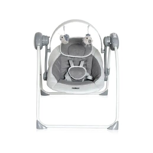 Дитячі електронні музичні гойдалки-шезлонг Lorelli (Bertoni) Portofino Cool Grey Stars. Колір Сірий