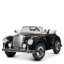 Дитячий електромобіль Машина РЕТРОмобіль Bambi M 2771EBLRS-2 Mercedes зі шкіряним сидінням/чорний фарбований