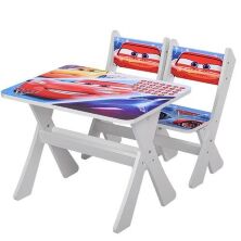 Дитячий стіл з двома стільчиками Bambi М 2100-05 Тачки білий ***