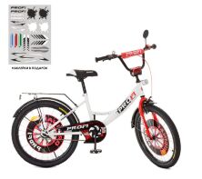 Дитячий велосипед колеса 20 дюймів PROFI Original boy XD2045 сталева рама червоно-білий **