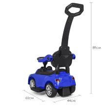 Дитяча каталка-толокар Bambi 2 в 1 Mercedes M 3902L-4 батьківська ручка сидіння під багажником синя **