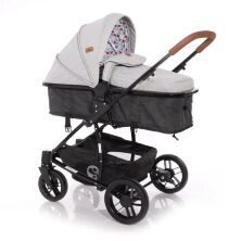 Коляска-трансформер дитячий класична універсальна Lorelli S-500 Grey-Black Cross з автокріслом