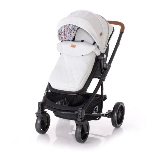 Коляска-трансформер дитячий класична універсальна Lorelli S-500 Grey-Black Cross з автокріслом