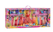 Лялька типу Барбі YT2136 для дівчинки з нарядами (сукні, сумочки, аксесуари) і 2 дочки