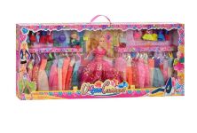 Лялька типу Барбі YT2136 для дівчинки з нарядами (сукні, сумочки, аксесуари) і 2 дочки