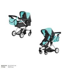 Коляска трансформер для ляльок класична 2в1 CARRELLO MAESTRO 9651B MIDDLE BLUE Лялькова блакитна