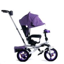 Велосипед коляска дитячий триколісний Baby Trike 6595Ф з ключем запалювання / фіолетовий