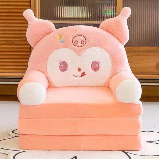 Дитяче м'яке крісло-диван-трансформер 3в1 для дівчинки плюшеве персикове
