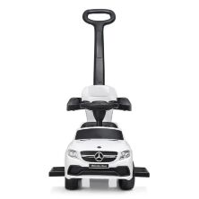 Дитяча машинка-толокар з батьківською ручкою Z3288-1 Mercedes ЛІЦЕНЗІННИЙ з музикою / білий
