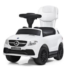 Дитяча машинка-толокар з батьківською ручкою Z3288-1 Mercedes ЛІЦЕНЗІННИЙ з музикою / білий