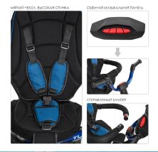 ⏩ Велосипед-коляска дитячий триколісний Turbo Trike M 4058-10 індиго**