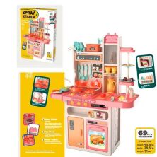 Дитячий ігровий набір-кухня 889-240 пар, музика, світло Рожева