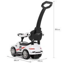 Дитяча каталка-толокар Bambi 2 в 1 Mercedes M 4074L-1 батьківська ручка музика біла **