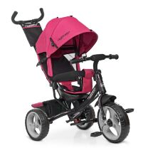 Велосипед-коляска дитячий триколісний Єва колеса Turbo Trike M 3113-6 з батьківською ручкою рожевий**