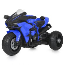 Дитячий електромобіль мотоцикл M 5023EL-4 Трицикл м'які колеса EVA, шкіряне сидіння, MP3, USB, TF / синій
