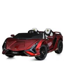Дитячий електромобіль Спорткар Машина M 5072EBLRS-3 Lamborghini двомісний, шкіряне сидіння, червоний фарбований