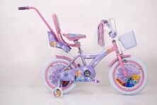 Велосипед для девочки 16 дюймов Ice Frozen Холодное Сердце с сидением для куклы и корзинкой, фиолетовый