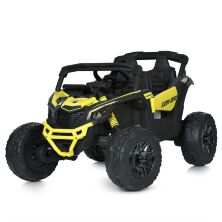 Дитячий електромобіль Джип M 5099EBLR-6(24V) Баггі 4 мотори, шкіряне сидіння, MP3+USB, AUX, FM, жовтий
