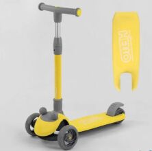 Складаний триколісний дитячий самокат Best Scooter D-0449 трубка керма алюмінієва / жовтий