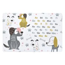 Дитячий столик з двома стільчиками Bambi 501-116(UA) дерев'яний / забарвлення Собачки і укр. алфавіт**