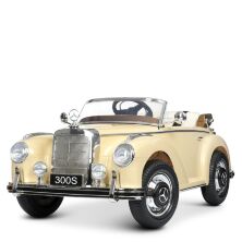 Дитячий електромобіль Машина РЕТРОмобіль Bambi M 2771EBLR-13 Mercedes зі шкіряним сидінням/бежевий