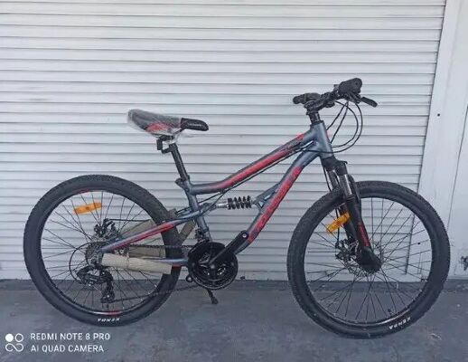 Спортивний гірський велосипед Crosser Legion 24 дюйми сіро-червоний
