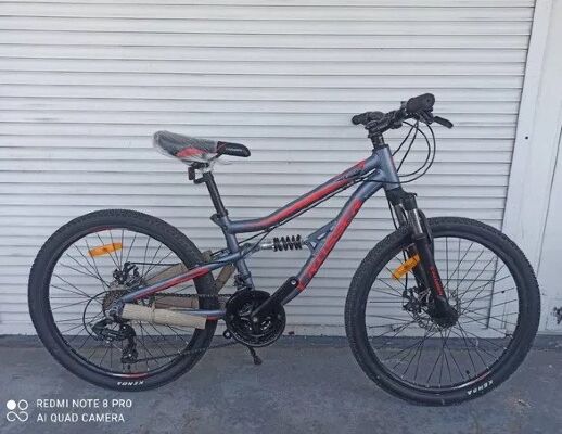 Спортивний гірський велосипед Crosser Legion 24 дюйми сіро-червоний