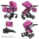 Коляска-трансформер для ляльок класична 2в1 CARRELLO MAESTRO 9651B ROSE RED BLACK Лялькова рожева